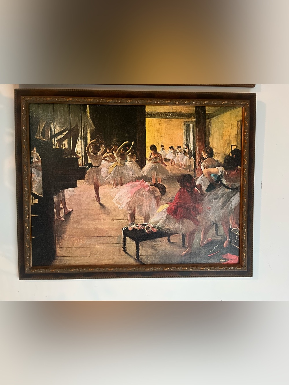 Ballet Rehearsal Framed Wall Art - White, Pink, Red